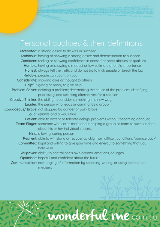 FREE My Personal Qualities PDF